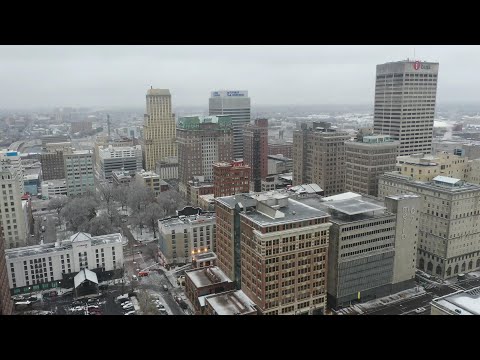 02-03-2022 Memphis, TN - Icy Scenes from the Air - I40 Bridge - Skyline