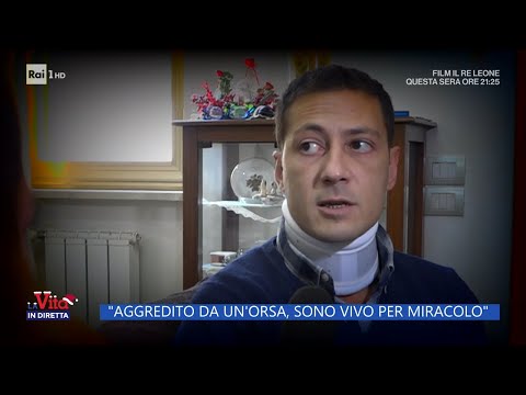 "Aggredito da un'orsa, sono vivo per miracolo" - La Vita in diretta - 02/01/2022