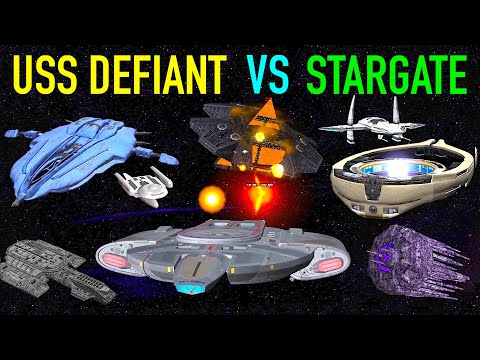 USS Defiant VS All Major Stargate Ships - USS Pegasus??? Star Trek & Starship Battles