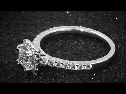 0.50CT Square Halo Diamond Ring