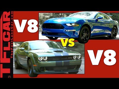 Fast vs Faster: Ford Mustang GT vs Challenger Hellcat Mashup Review