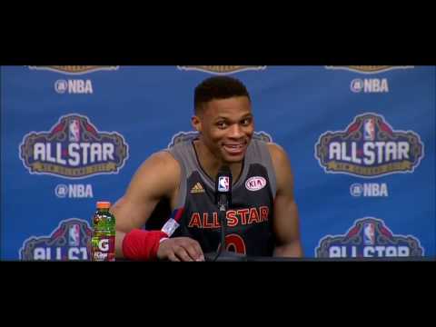 Russell Westbrook talks about Kevin Durant,  NBA All Star Game 2017  Postgame Interview HD