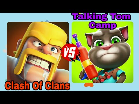 Clash Of Clans Vs Talking Tom Camp | Troops | Heroes | Gameplay HD