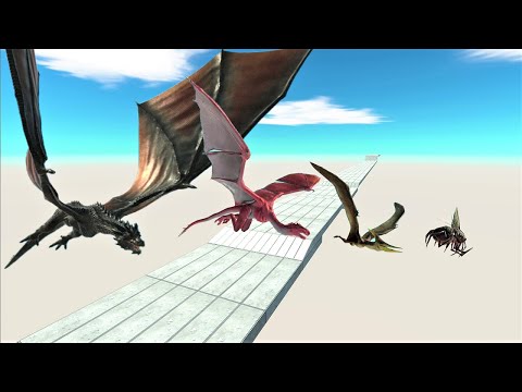 Flying unit speed race. Added dragon. Straight course! | Animal Revolt Battle Simulator