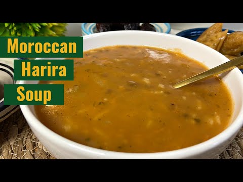Moroccan Harira Soup | Vegetarian Chickpea Soup | Traditional Recipe