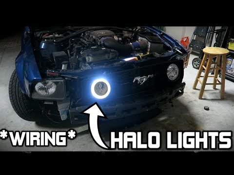 INSTALLING HALO FOG LIGHTS ON MY BROTHERS GT MUSTANG! (05-09 GT MUSTANG)