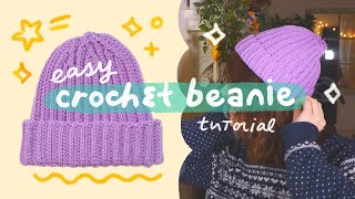 easy knit-look crochet beanie (no bunching!) ☁ full tutorial
