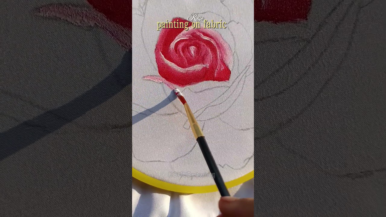 Rose painting on fabric 🌹✨ #komudrawing #rose #fabric #painting #shorts
