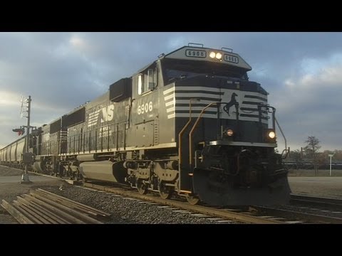 NS 6906 (SD60E) Leads Fast Freight Near Savanna, IL
