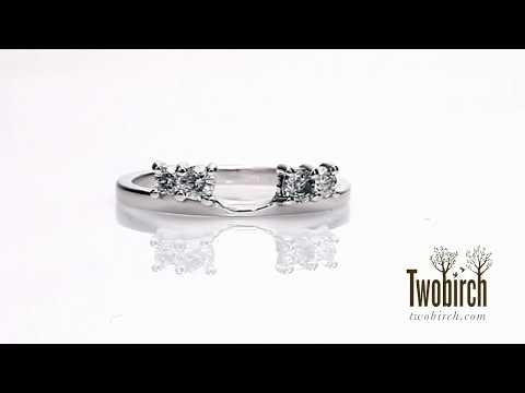 0.25 Ct. Graduated Four Stone Shared Prong Set Ring Wrap - TwoBirch - TB-WRAP-0004-WG-E