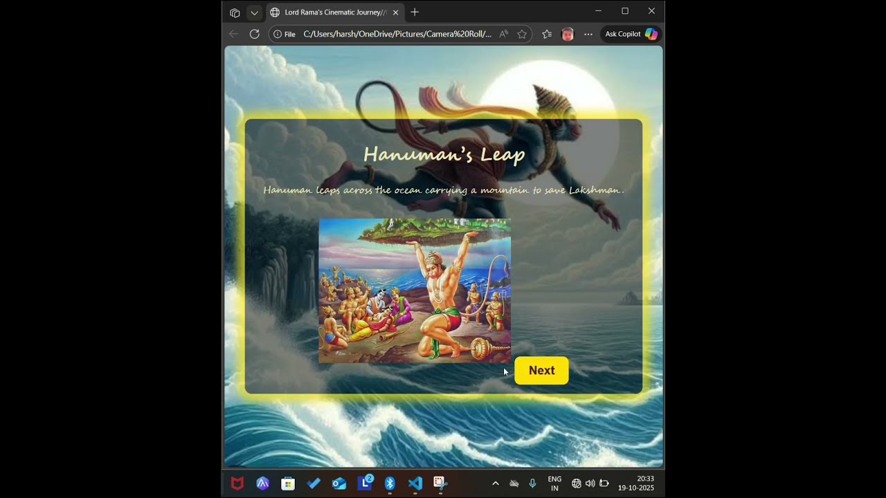 Lord Rama's Cinematic Journey: HTML/CSS/JS Storytelling with Ayodhya Temple !