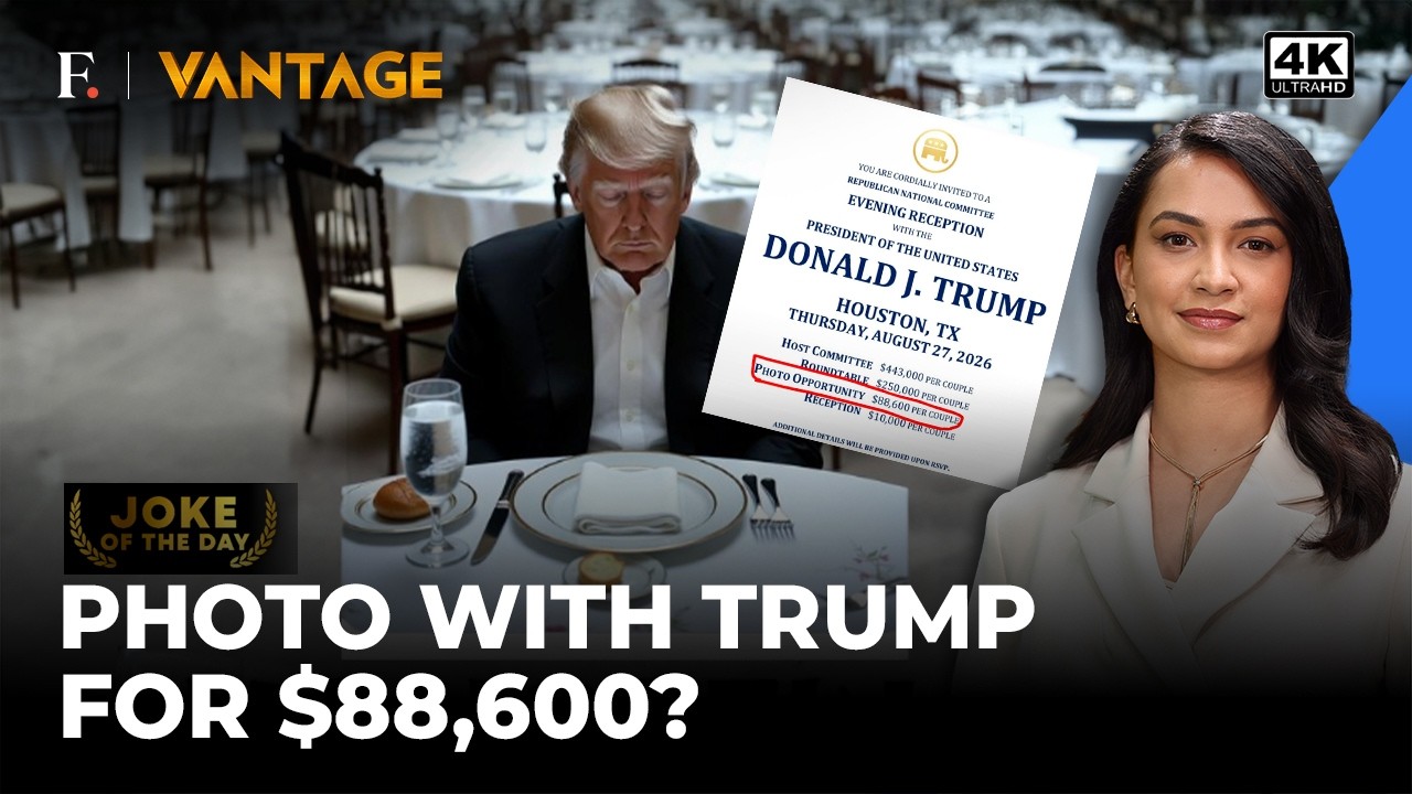 Trump Charging $88,600 for a Photo, Eye-Watering Price Makes Americans Cry |Vantage on Firstpost |4K