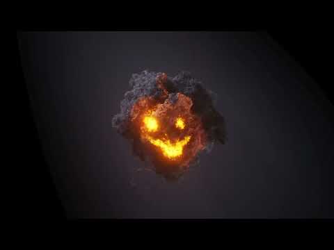 Smoke Pumpking Halloween VJ Loop - Pumpkin Scary Spooky Background Animation