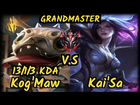 PNG Matsu (KOG'MAW) vs KAI'SA - 13/1/3 KDA BOTTOM ADC GAMEPLAY - BR Ranked GRANDMASTER