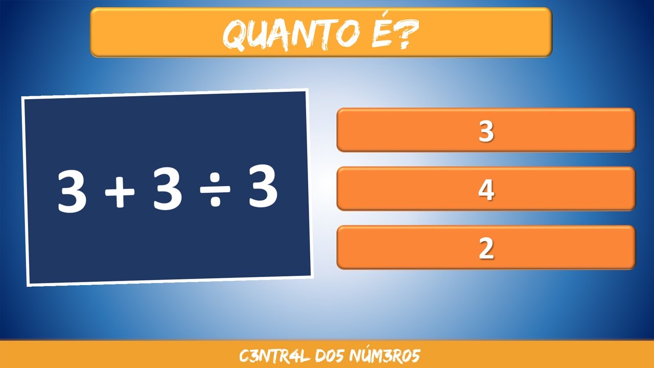 QUIZ de MATEMÁTICA :: Quantas você acerta :: Treine sua Memória com 20 Continhas de Matemática!