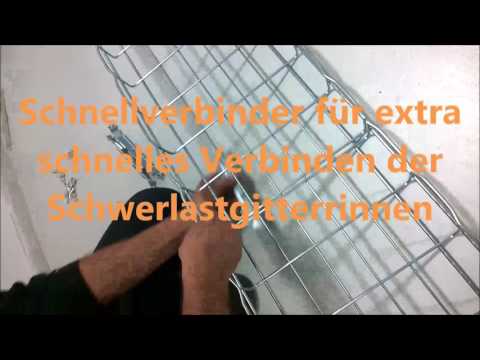 Cablofil Schwerlastgitterrinne:  Die Verbindung Schnellverbinder statt Schrauben Schraubverbindung