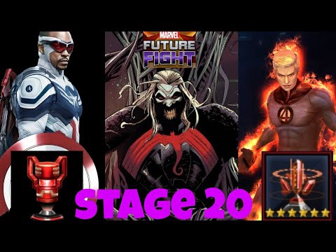 Knull Stage 20 First Clear (F2P Falcon & Torch). Marvel Future Fight.