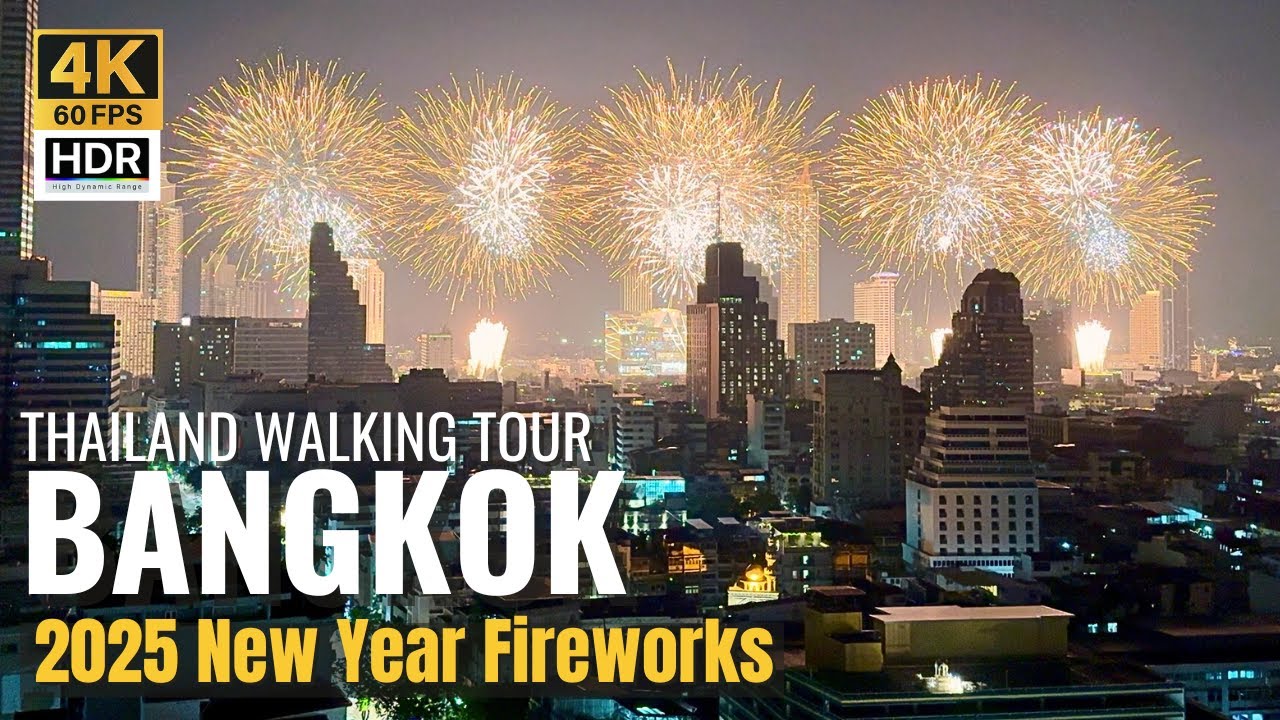[BANGKOK] New Year 2025 Celebration!! & ICONSIAM Fireworks | Bangkok, Thailand  [4K HDR]