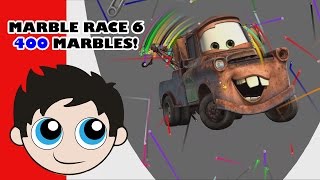 Marble Race 6 - 400 MARBLES - Algodoo - Disney Pixar Theme - Kinder Playtime