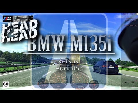 BMW M135i vs Audi RS3 8V +130-210 Autobahn DriveAnalyser RaceRender