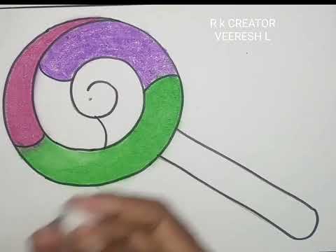 Basic shapes | easy to draw CANDY  for kids | how to use oil patel colour, | RK CREATOR, Veeresh L,