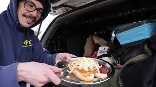 Exploring the forest, grilling chili dogs, and saving a stranger from hypothermia