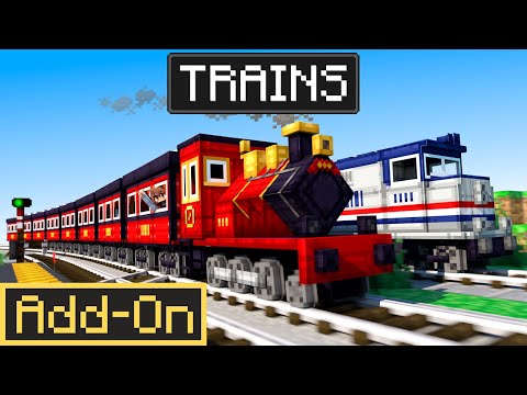 TRAINS ADDON :The BEST Way To Improve Minecraft Railway Systems