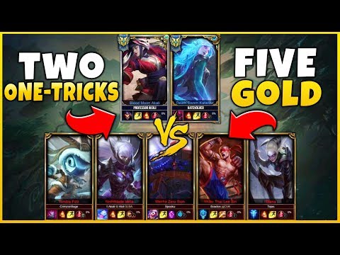 2 HIGH-ELO ASSASSINS VS. 5 GOLD PLAYERS (2v5) Ft. #1 Katarina WORLD "Gamer Girl" League of Legends