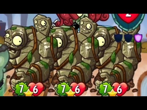 Plants vs Zombies Heroes I Three 'Cursed Gargolith' can stop Plants ? I PvZ heroes