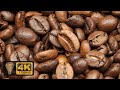 4K UHD Roasted Coffee Beans Screensaver 8 Hours Of High Quality Video And Music