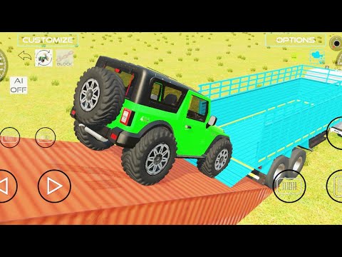 Truck with 4x4 Thar😱Unstoppable Off-Road 4x4 Thar Truck🔥