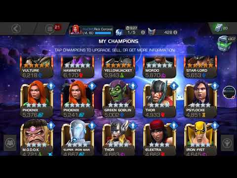 MCOC Ranking up 5* Stark Spidey from 1/25 to 3/45.