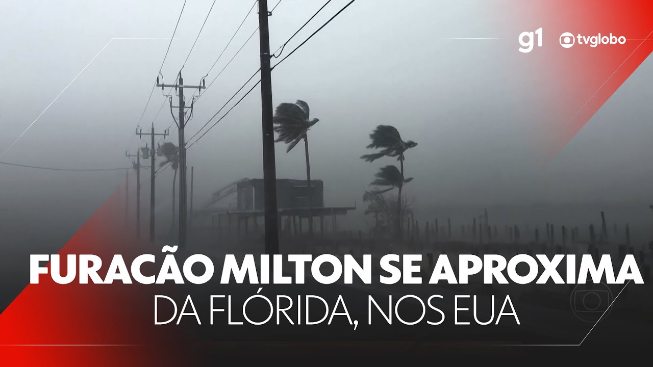 Furacão Milton se aproxima da Flórida com ventos de mais de 200km/h #g1 #JN #noticias