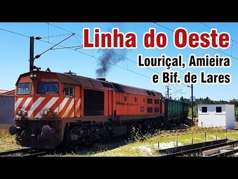 Passenger and freight trains in Western Railway Line, Portugal