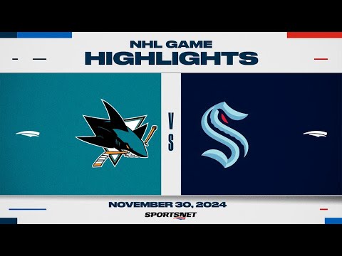 NHL Highlights | Sharks vs. Kraken - November 30, 2024
