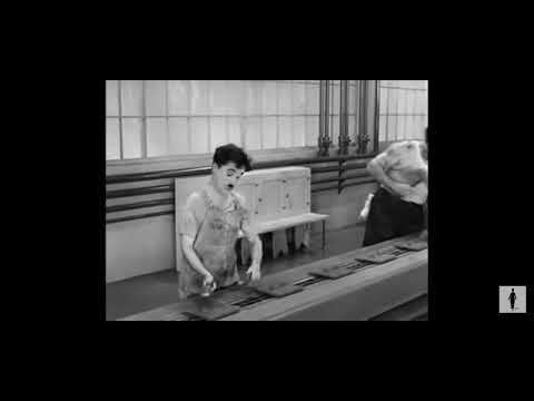 Charli Chaplin swallowed by a factory machine