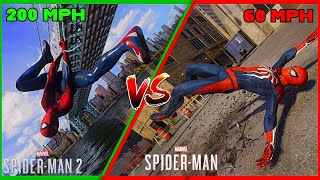 Pro Movement Speeds In Spider-Man 2 vs Spider-Man PS4