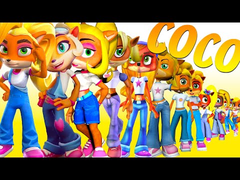 Evolution of Coco Bandicoot in Crash Bandicoot Games (1997 - 2021)
