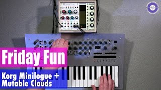 Video thumbnail for Friday Fun - Synth Jam Korg Minilogue and Mutable Instruments Clouds by sonicstate