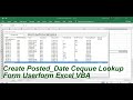 Create Posted-Date Cheque Lookup Form Excel VBA