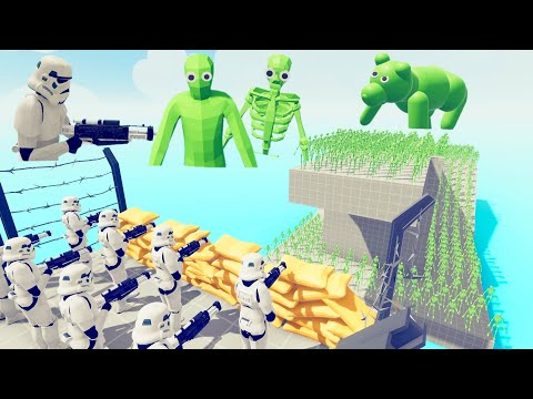 Zombie 100 Units vs  Stormtrooper Army - Totally Accurate Battle Simulator TABS