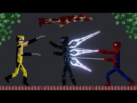 Psychic Soldier Fight Against Spiderman and Super Heros in People Playground