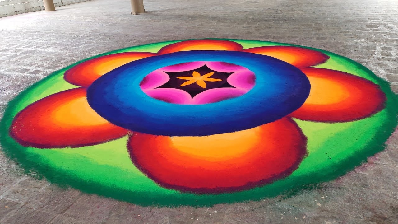 3d colorful rangoli design for ganesh chathurthi by ganesh vedpathak