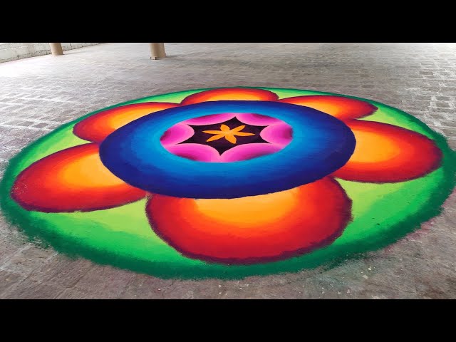 3d colorful rangoli design for ganesh chathurthi by ganesh vedpathak