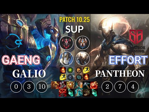 DFM Gaeng Galio vs SB Effort Pantheon Sup - KR Patch 10.25