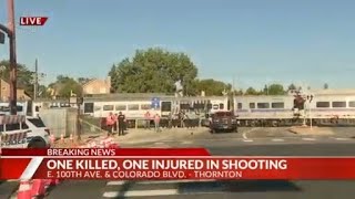 Thornton police car hit by train during shooting response