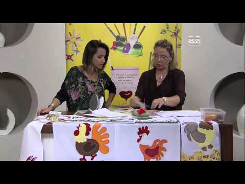 Mulher.com 01/04/2013 Pano de copa com aplicação galo e barrados Maria  Parte 1/2