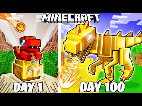 100 Days as GOLDEN RAPTOR in Minecraft!!