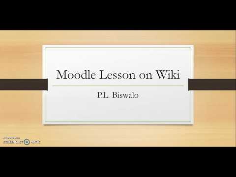 Setting up of Wiki in Moodle