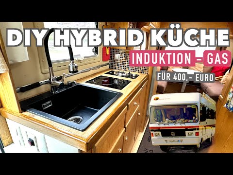 Motorhome Hybrid Design Kitchen Induction/Gas inexpensive + chic Do it your self construction for...